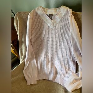 Light pink and white kitted sweater